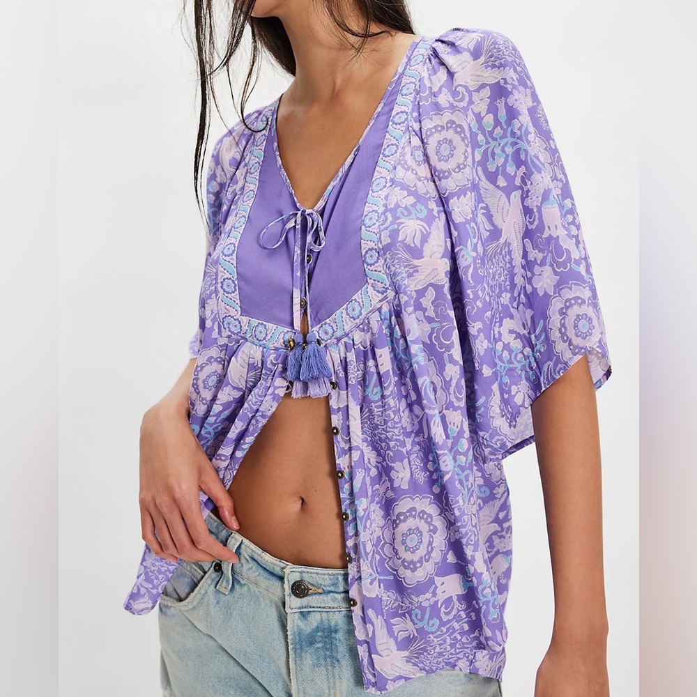 NWTS SPELL SANNAH SHORT SLEEVE BLOUSE (L)